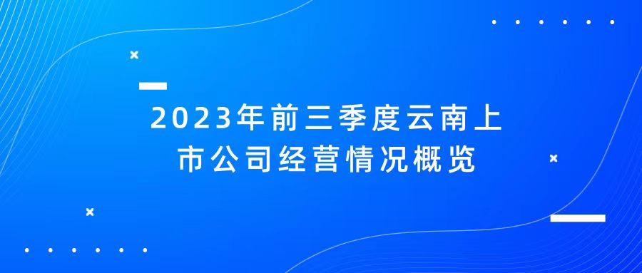 天樞觀察：2023年前三季度云南上市公司經(jīng)營情況概覽